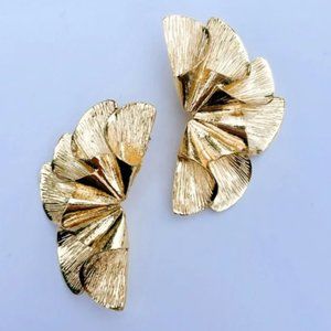 Anthro Flower Statement Earrings